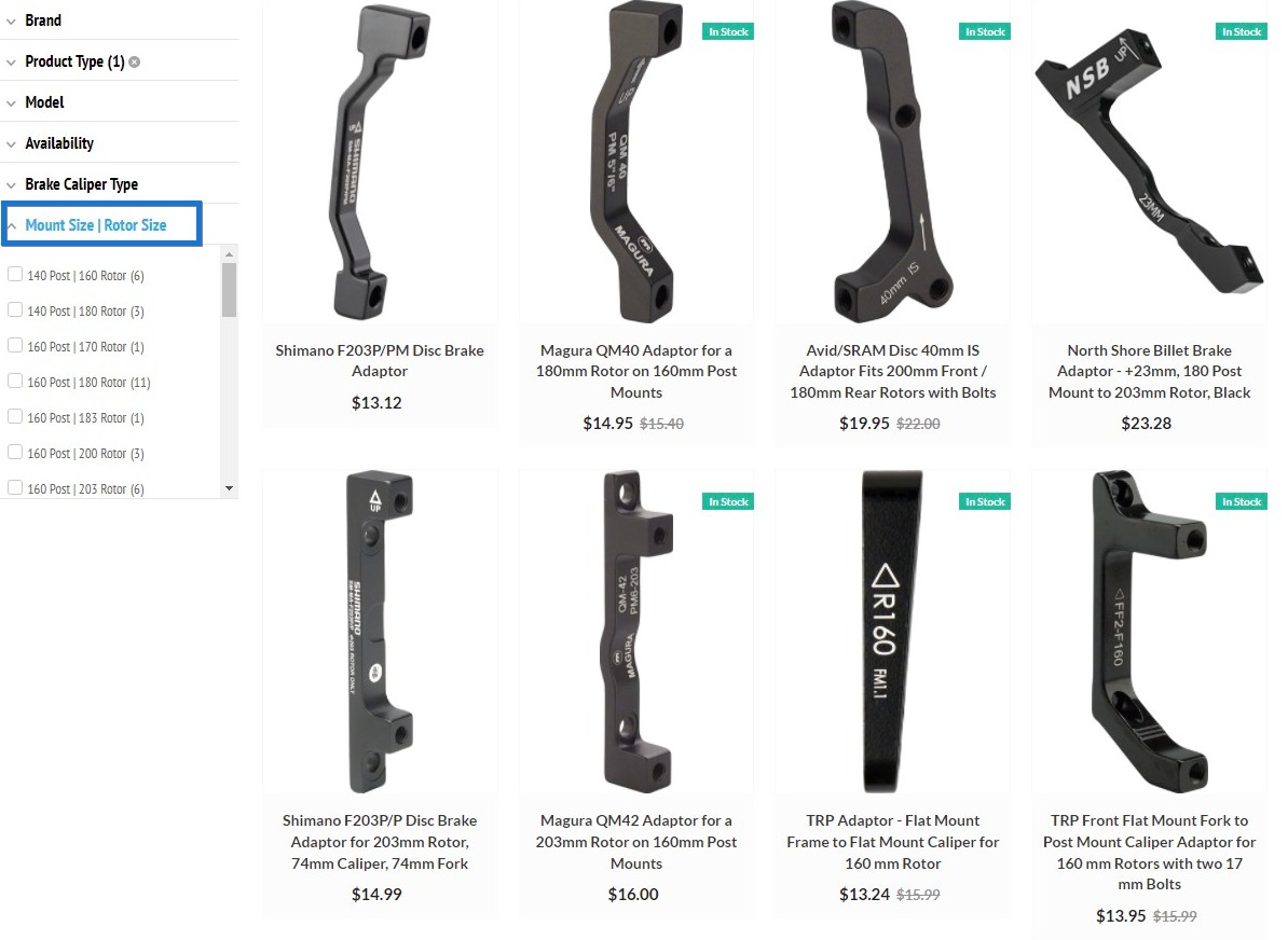 Mtb brake store mount types